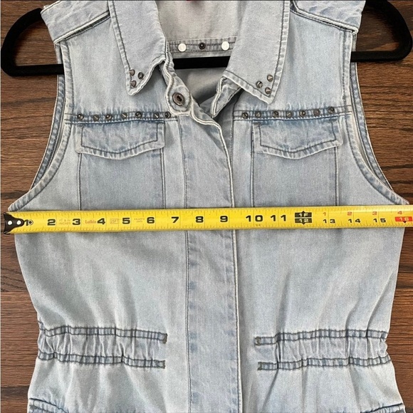 H&M Utility Denim Vest 4 NWOT - Picture 6 of 7